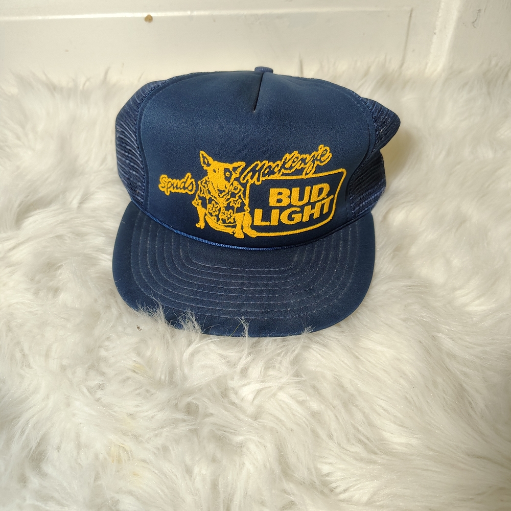 Vtg 1980s Spuds MacKenzie Skater Bud Light Mesh Trucker Snapback Hat